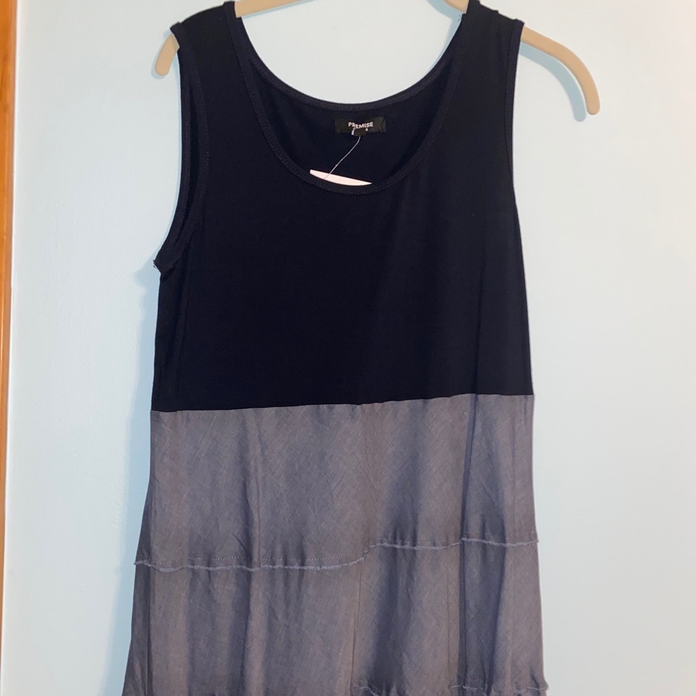 chambray tiered maxi dress